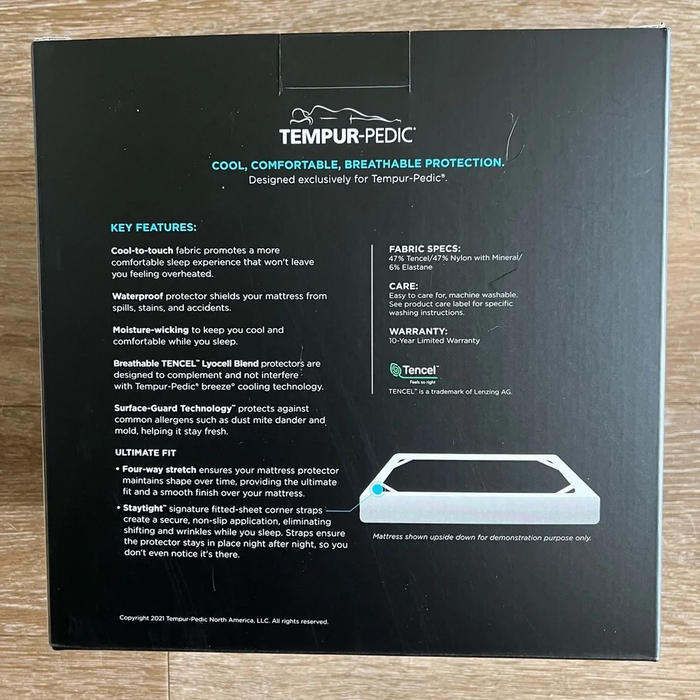 Tempur-Pedic TEMPUR-Protect BREEZE Mattress Protector - Twin. New in box - Picture 3 of 4